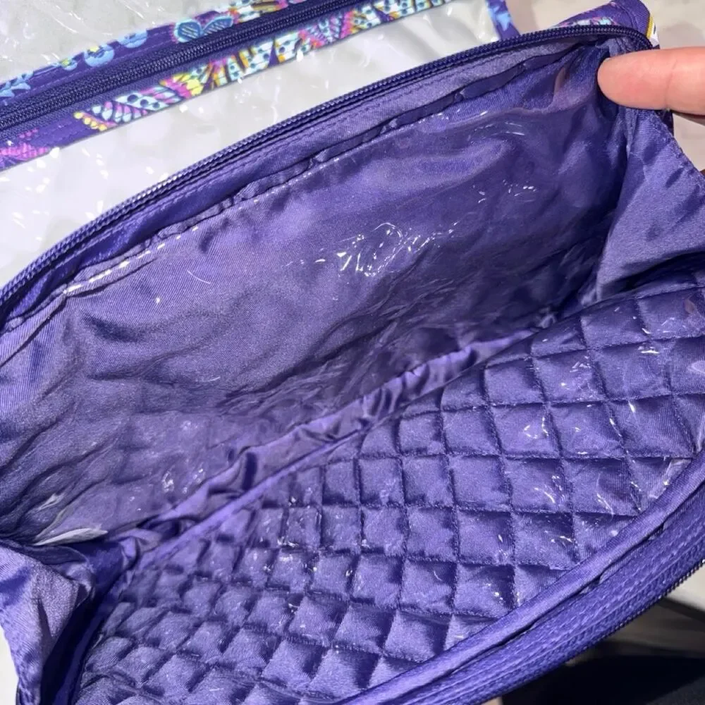 vera bradley travel purple paisley fold up bag new